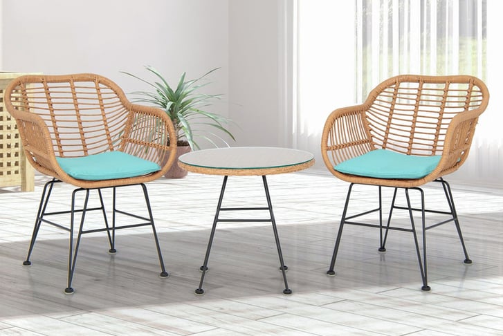 Three-piece Patio Rattan Set Deal - Wowcher