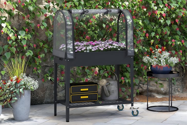 Raised-Planter-with-Greenhouse-Cover-1