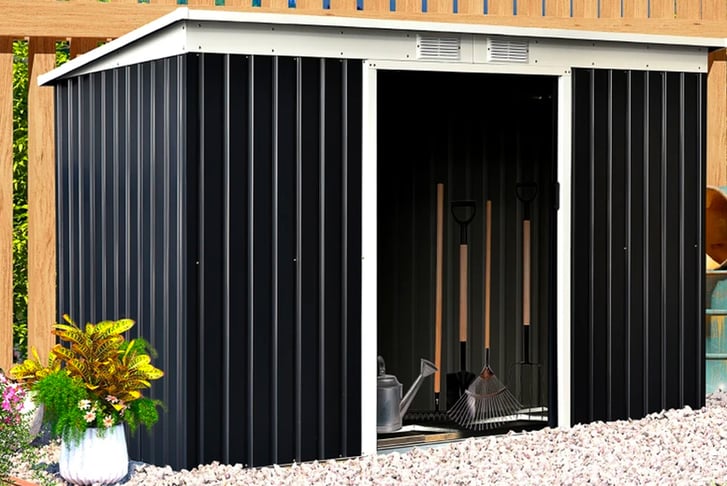 32275437-9ft-x-4ft-Corrugated-Garden-Metal-Storage-Shed-Dark-grey-1