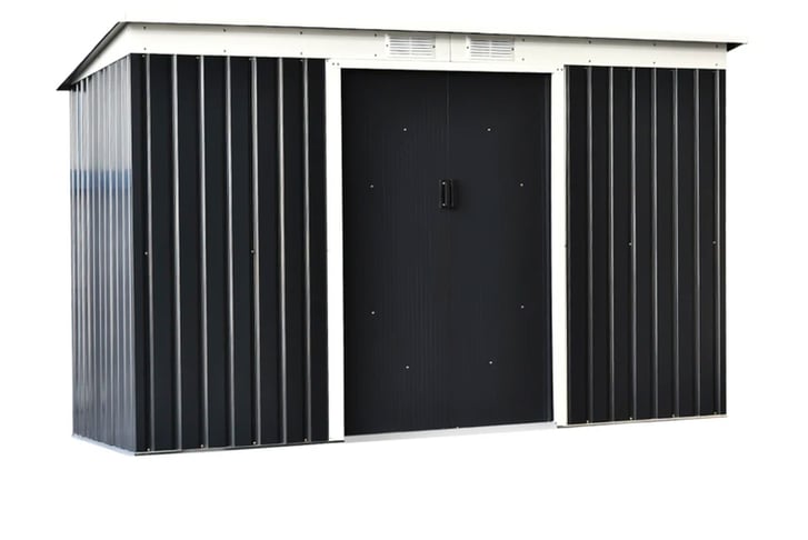 32275437-9ft-x-4ft-Corrugated-Garden-Metal-Storage-Shed-Dark-grey-2