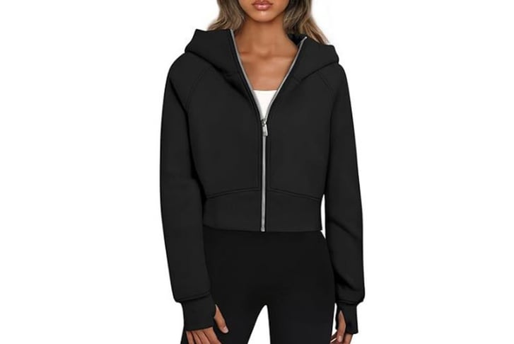 Women's Fleece Lined Full Zipper Sweatshirt w/ Hoodie Deal - Wowcher