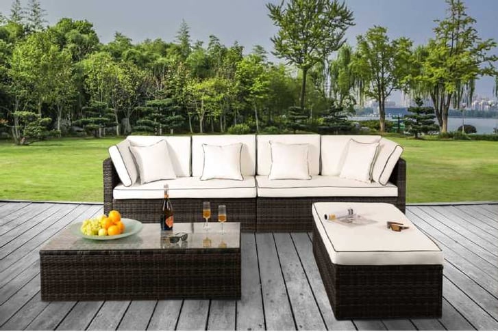 St lucia rattan garden lounge set sale