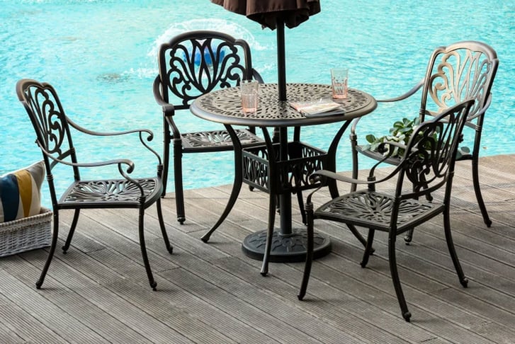 32488118-5PCs-Garden-Dining-Conversation-Set-4-Chairs-Table-W-Umbrella-Hole-Cast-Aluminum-1