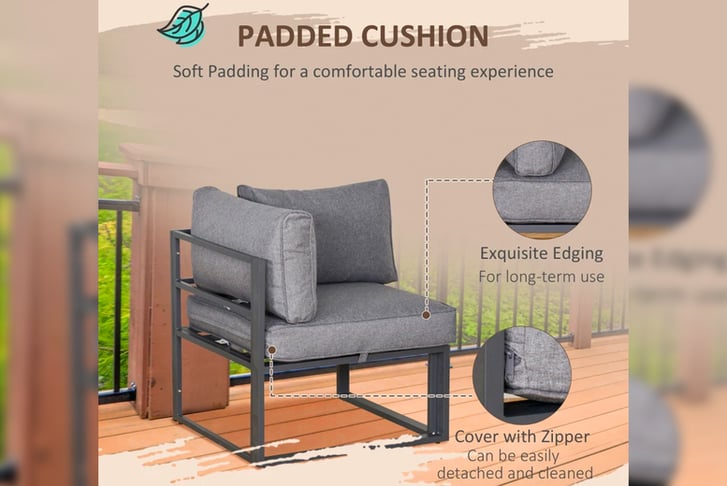 32488389-5-Piece-Garden-Conversation-Set-Sun-Lounger-2-Footstools-End-Table-with-Cushions-11