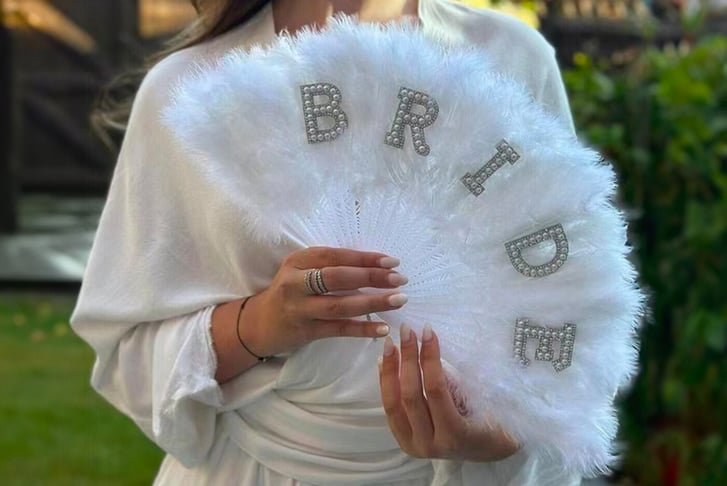 Bride-White-Feather-Folding-Fan-1
