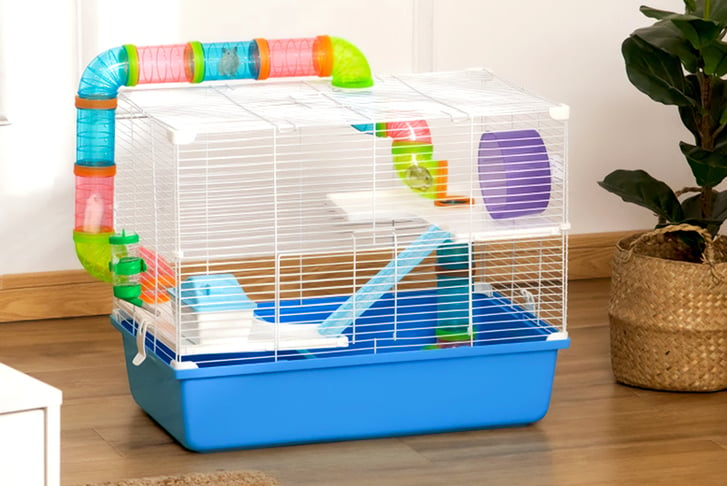PawHut-Hamster-Cage-with-Tubes-1