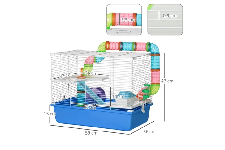 PawHut-Hamster-Cage-with-Tubes-6