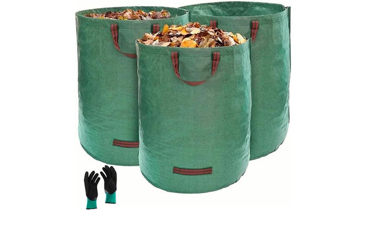 32691797-3pcs-Heavy-Duty-Garden-Waste-Bags-with-Gloves-272L-Green-Reusable-Storage-Trash-2