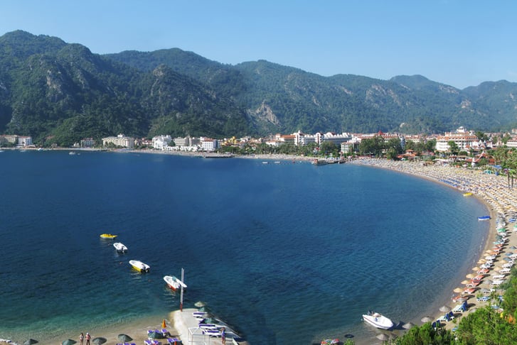 panorama of turkish marmaris resort aegean sea