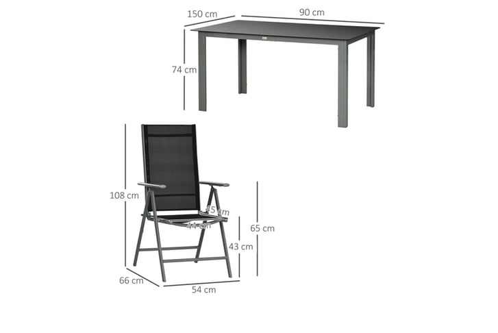 32891653-7-Piece-Garden-Dining-Set,-Outdoor-Table-and-6-Folding-and-Reclining-Chairs-6