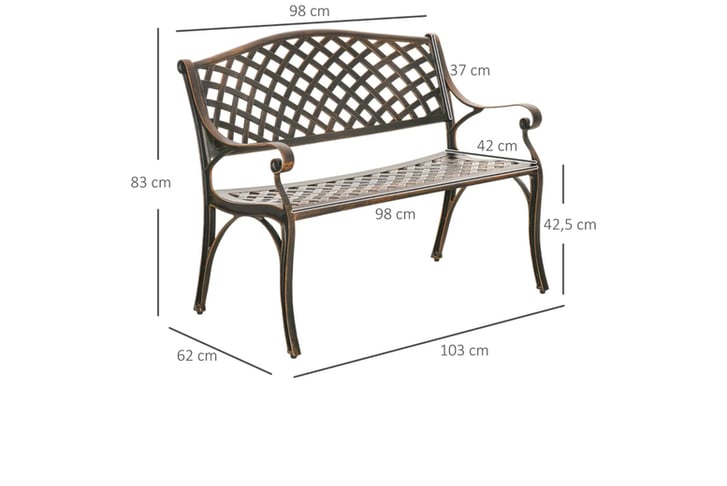 32911403-Cast-Aluminium-Outdoor-Garden-Bench-2-Seater-Antique-Patio-Loveseat-5
