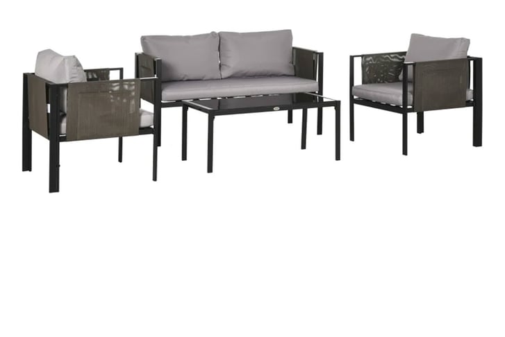 32911406-4-Piece-Metal-Garden-Furniture-Set-with-Tempered-Glass-Coffee-Table-2