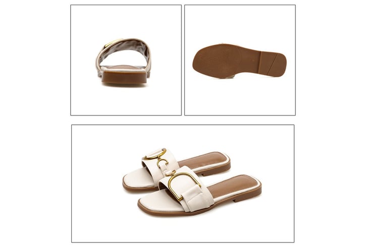 Women’s Leather Flat Sandals Deal - Wowcher