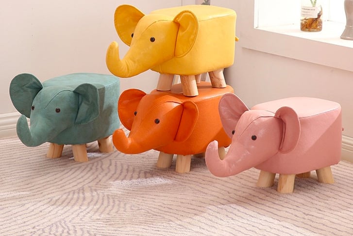Cartoon-animal-elephant-low-stool-1