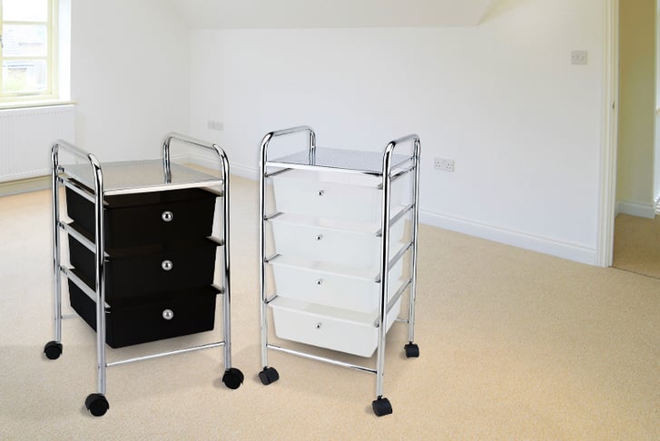 WOWCHER WAREHOUSE _ 3 or 4 Drawer Trolley - 2 Colours