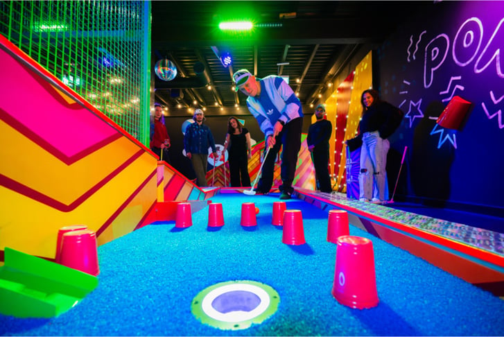 18 Hole Crazy Golf for 2 or Family of 4 at Hukd Golf