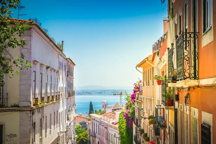 street in old town of Lisbon