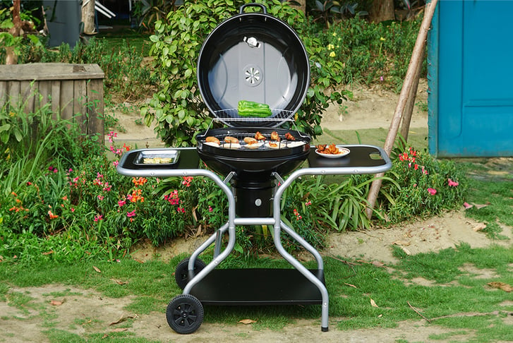 BBQ-Grill-Portable-Trolley-Charcoal-Kettle-Bowl-1