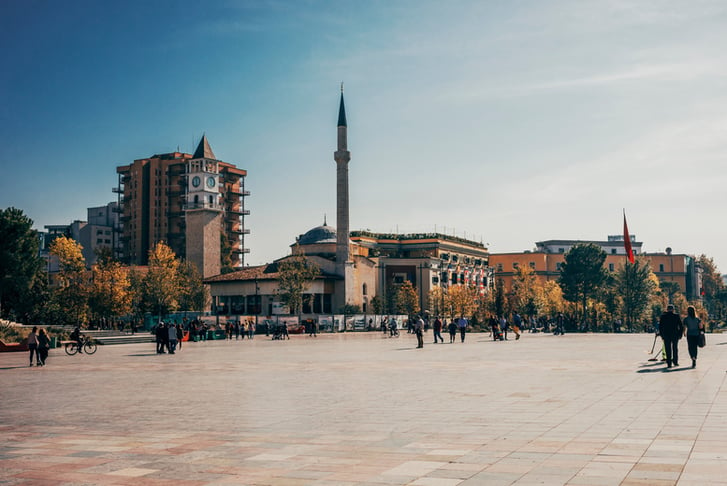 square in the city centre of tirana