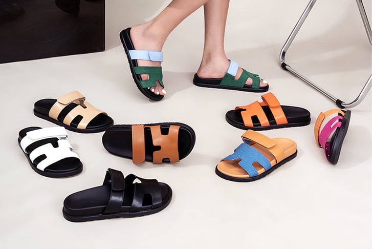 Flat hermes sandals best sale