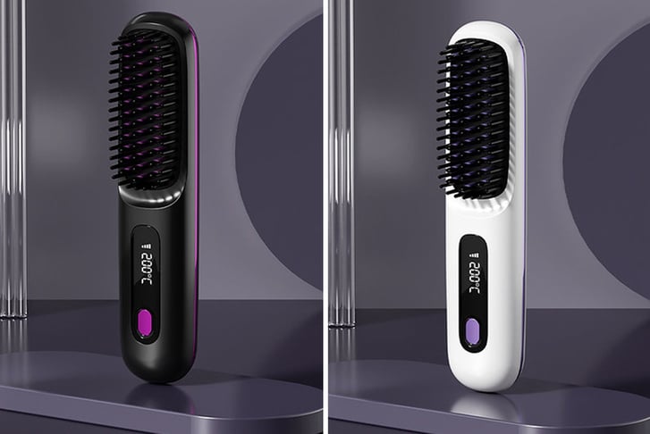 Electric hair brush straightener best sale