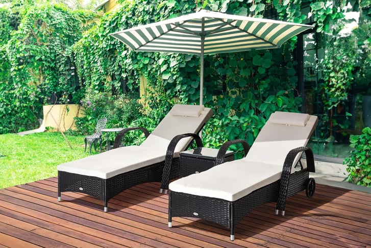 Buy rattan sun lounger sale