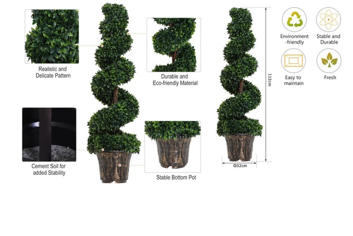 Spiral Topiary Trees-dimensions