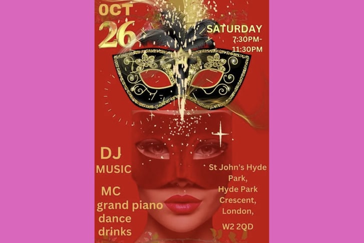 Ticket to Singles Masquerade Ball - St John's Hyde Park -  26th October 2024