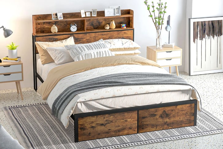 Steel-and-Wooden-Bed-Base-with-Storage-Headboard-1