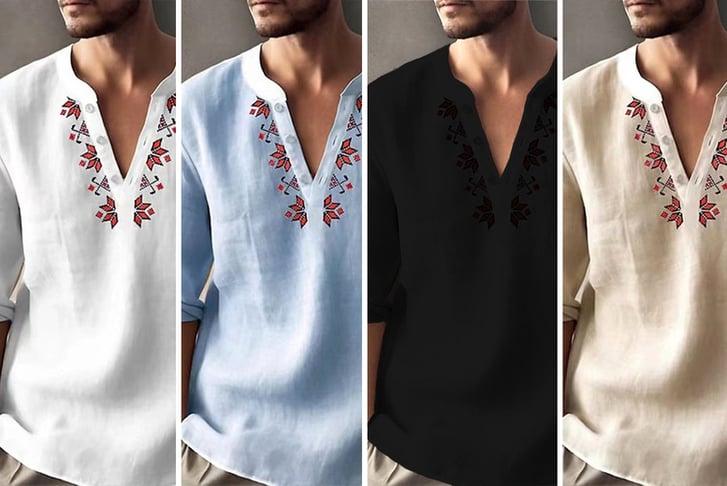 Retro-V-Neck-Half-Sleeve-Hanfu-Shirt-1