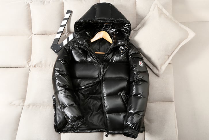 Shiny black moncler on sale