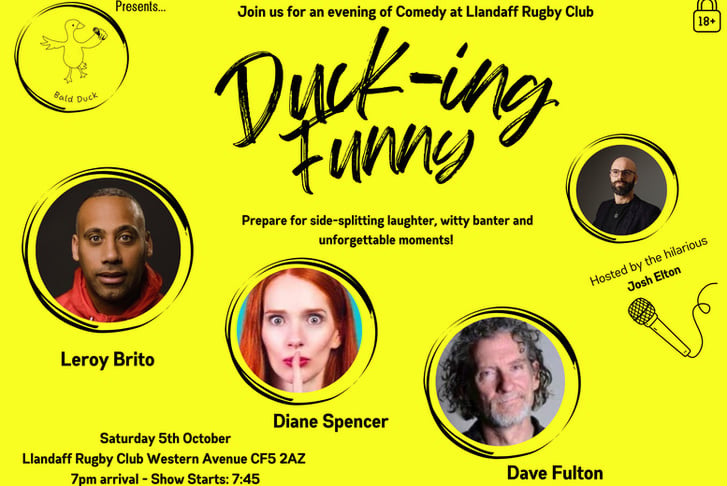 Bald Duck Comedy Club Show - 5 Oct - Llandaff Rugby Club Cardiff