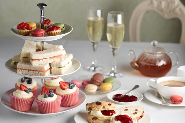 afternoon tea with champage