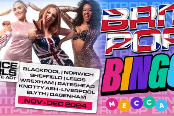 Brit Pop Bingo with Spice Girls Tribute Act - 9 Locations