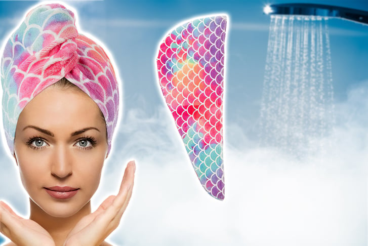 Mermaid-Tail-Printed-Hair-Dry-Hair-Towel-1