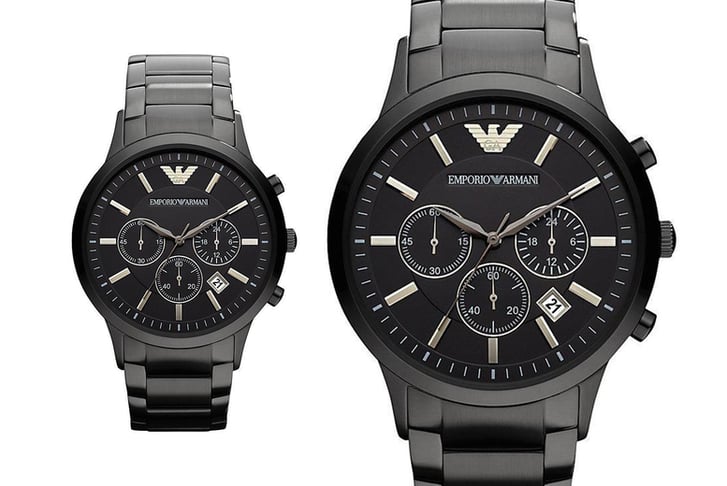 Emporio armani men's black chronograph watch ar2453 hotsell