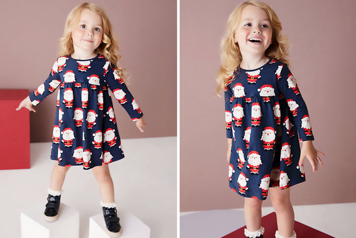 IRELAND-Girl-Santa-Printing-Long-Sleeves-Dress-1