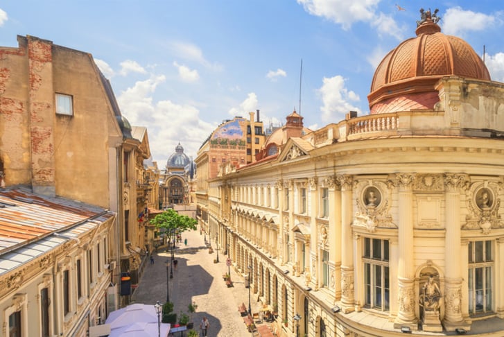 Bucharest Old Town Sunny Summer Day - Romania