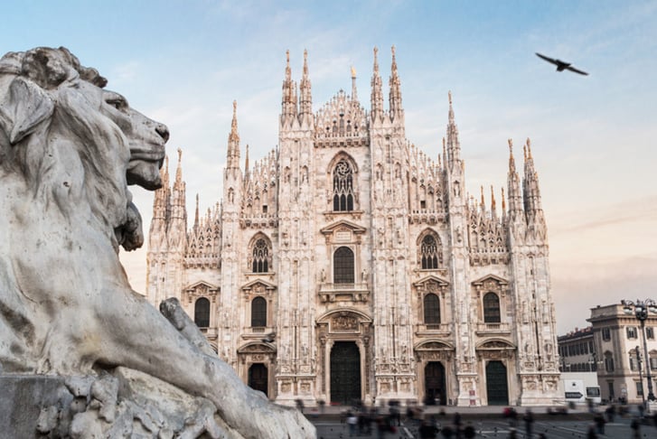 Milan Cathedral Duomo. Italy. European gothic style.