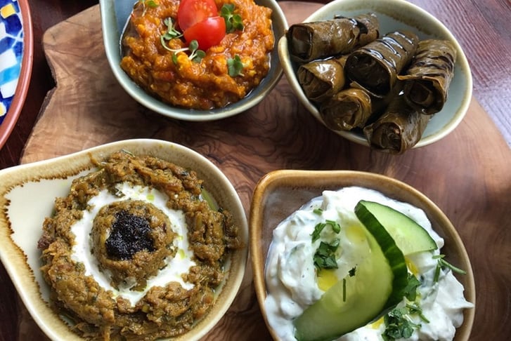 Mezze Platter with a Glass of Wine for Two - London (1)