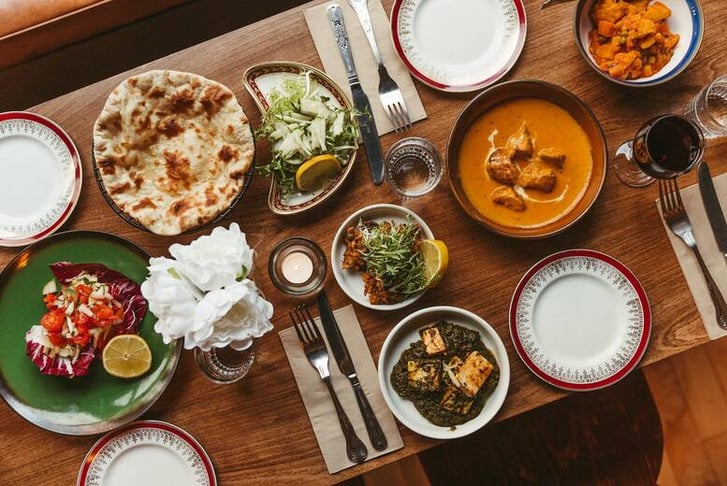 5 Dish Indian Tapas with a Small Glass of Wine - For 2 or 4 - Glasgow