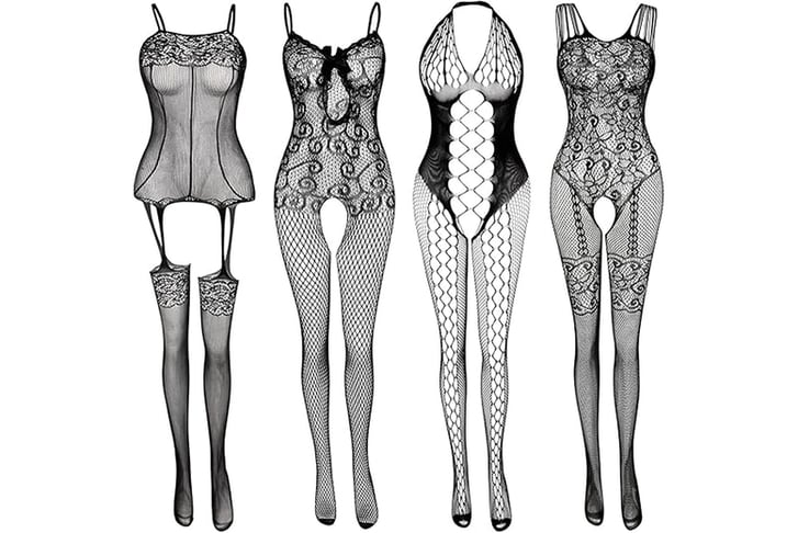 AMAZON-BANKER-4-Pack-Women’s-Sexy-Fishnet-Bodysuit-2