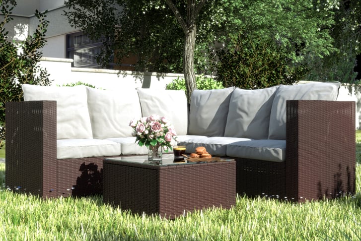 5-Seater Temple Rattan Corner Sofa Set-16