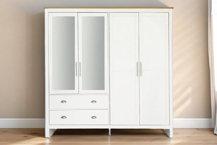 Heritage-4-Door-2-Drawer-Mirrored-Wardrobe-1