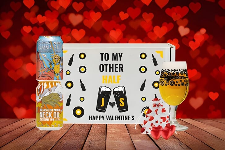 Valentine's Day Brewdog Beer Hamper with Glass & Heart Chocolates