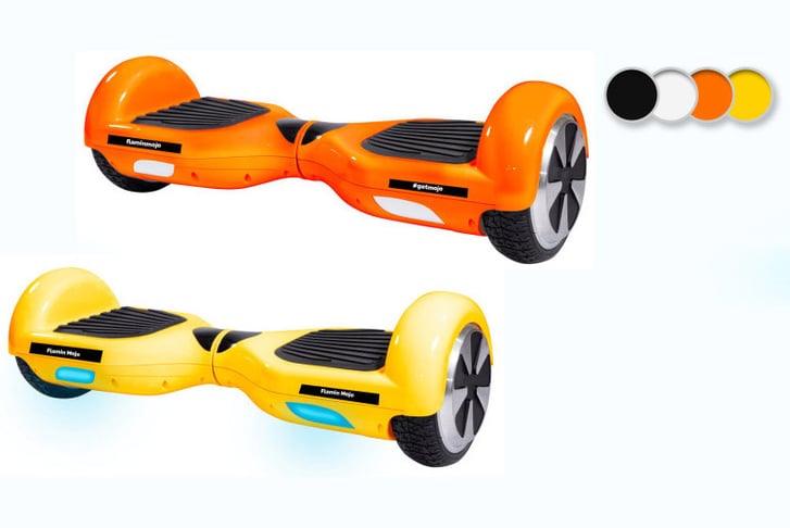 An orange and yellow hover board