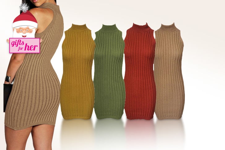 Top-notch-Knitted-Ribbed-Bodycon-Tunic-Jumper-Dress-XMAS-TAB