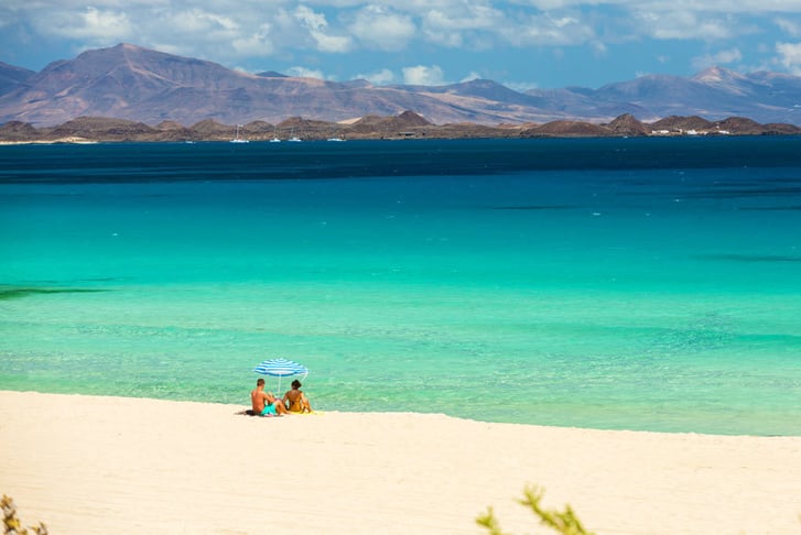 Scenic Beach View of Fuerteventura - Green Water