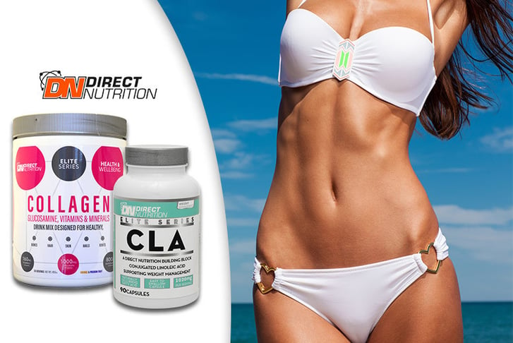 Direct-Nutrition---1-month-supply-of-Collagen-Drink-Mix-CLA-Softgel-capsules