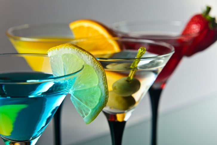 Three cocktails lined up 